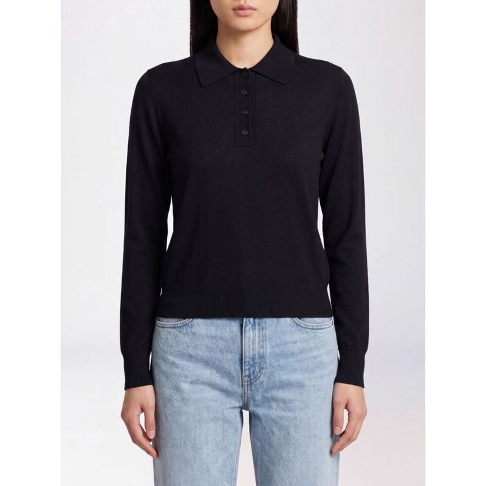 Golden Goose Women Long-Sleeved Knit Polo Golden Goose In Pure Virgin Wool